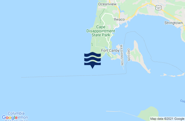 Karte der Gezeiten Cape Disappointment, United States