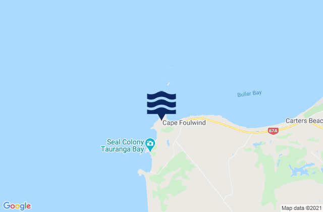 Karte der Gezeiten Cape Foulwind, New Zealand