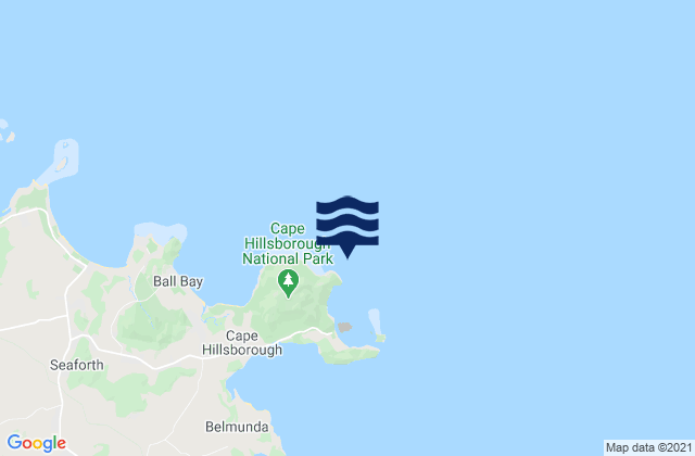 Karte der Gezeiten Cape Hillsborough, Australia