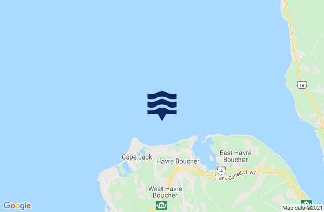 Karte der Gezeiten Cape Jack, Canada
