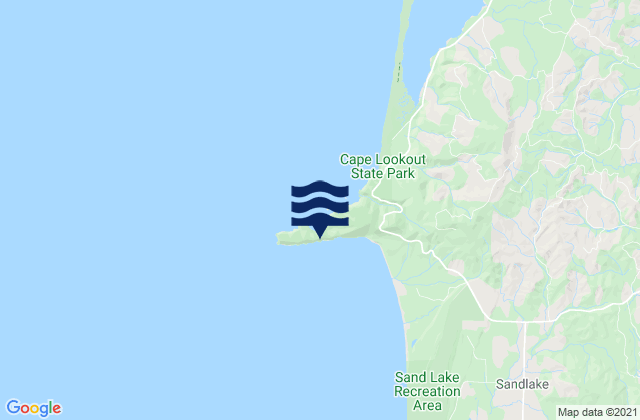 Karte der Gezeiten Cape Lookout, United States