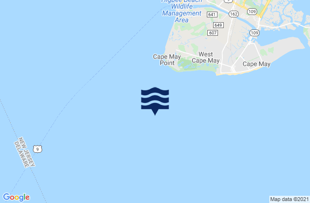 Karte der Gezeiten Cape May Point 1.4 n.mi. SSW of, United States
