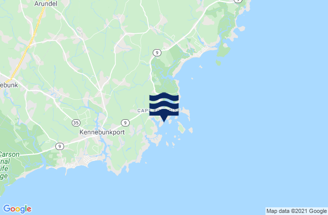 Karte der Gezeiten Cape Porpoise, United States