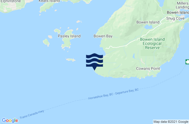 Karte der Gezeiten Cape Roger Curtis, Canada