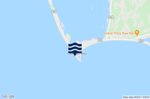 Karte der Gezeiten Cape San Blas, United States