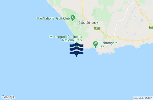 Karte der Gezeiten Cape Schanck, Australia