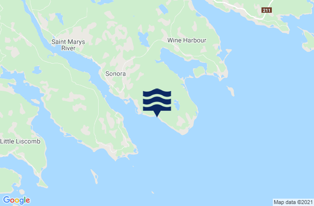 Karte der Gezeiten Cape St. Marys, Canada