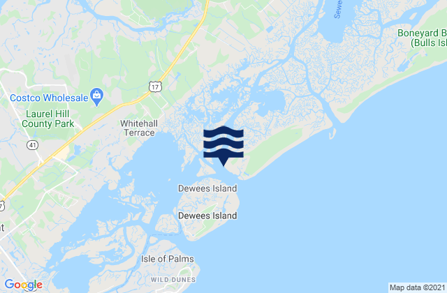 Karte der Gezeiten Capers Creek South Capers Island, United States