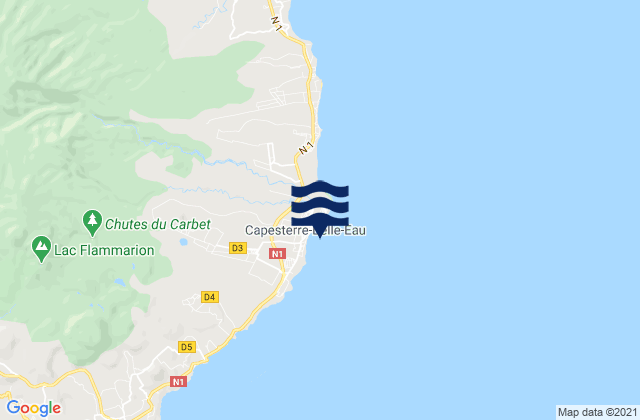 Karte der Gezeiten Capesterre-Belle-Eau, Guadeloupe