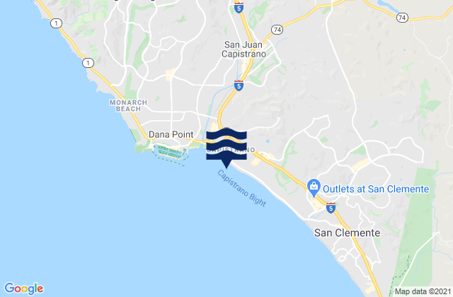 Karte der Gezeiten Capistrano Beach, United States