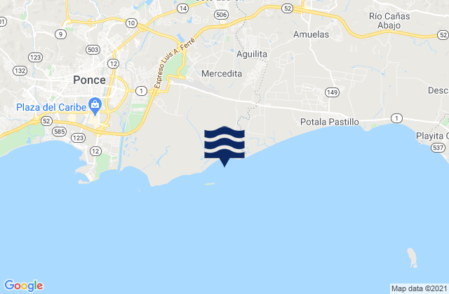 Karte der Gezeiten Capitanejo Barrio, Puerto Rico