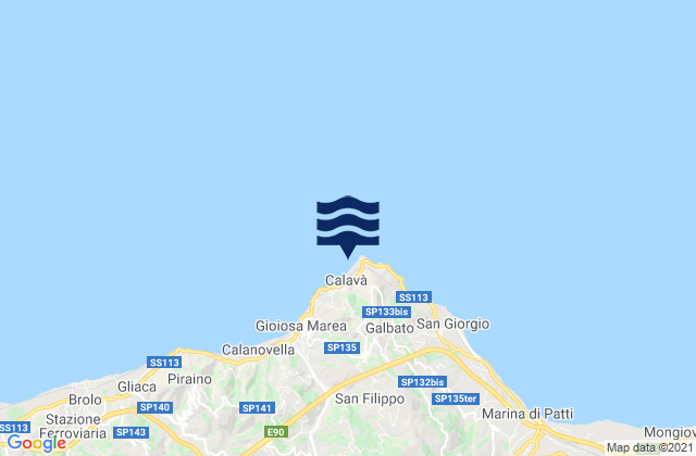 Karte der Gezeiten Capo Calavà, Italy