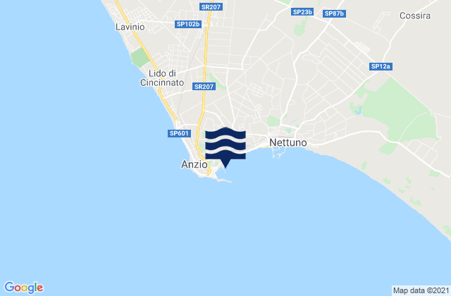 Karte der Gezeiten Capo d'Anzio, Italy