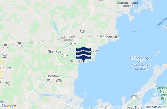 Karte der Gezeiten Captains Cove, United States