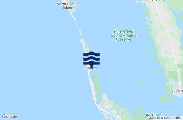 Karte der Gezeiten Captiva Island (Pine Island Sound), United States
