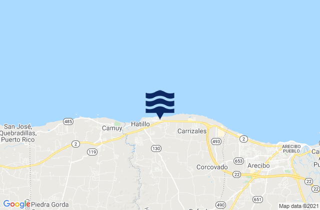 Karte der Gezeiten Capáez Barrio, Puerto Rico