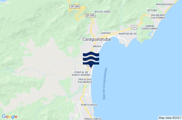Karte der Gezeiten Caraguatatuba, Brazil