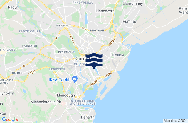 Karte der Gezeiten Cardiff, United Kingdom