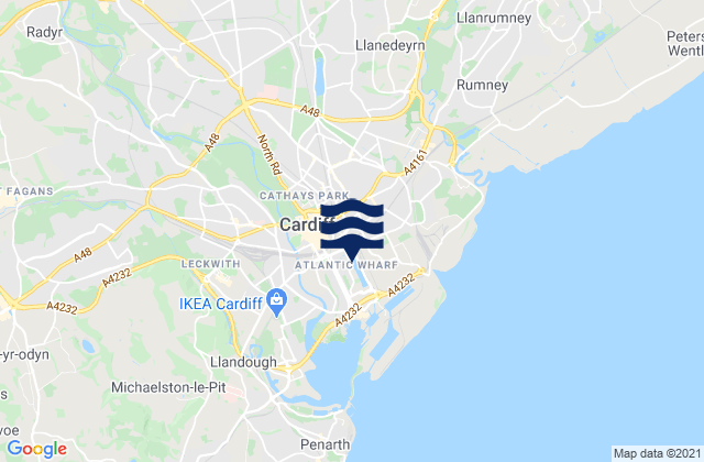 Karte der Gezeiten Cardiff, United Kingdom