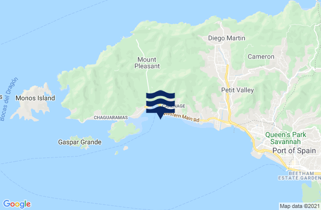 Karte der Gezeiten Carenage Bay, Trinidad and Tobago