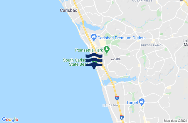 Karte der Gezeiten Carlsbad City Beach, United States
