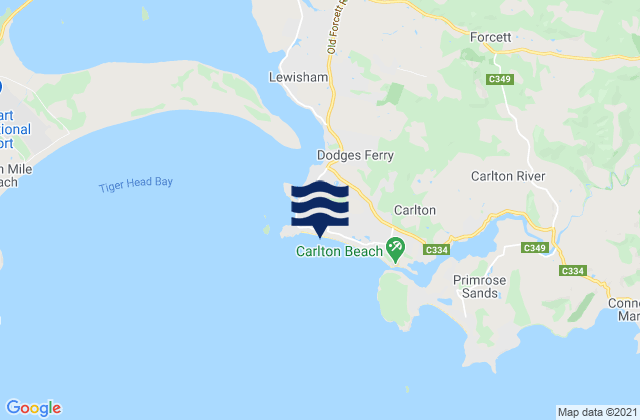 Karte der Gezeiten Carlton Beach, Australia