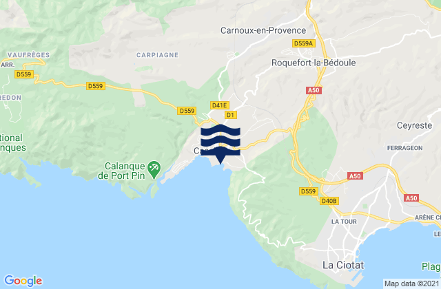 Karte der Gezeiten Carnoux-en-Provence, France