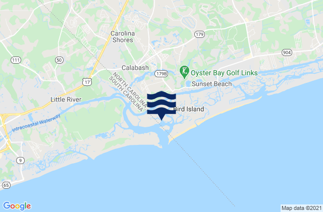Karte der Gezeiten Carolina Shores, United States