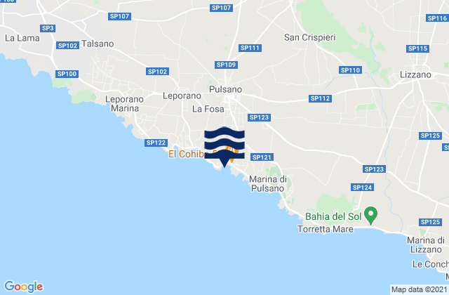 Karte der Gezeiten Carosino, Italy