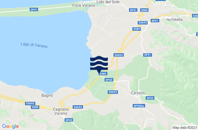 Karte der Gezeiten Carpino, Italy