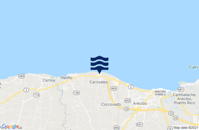 Karte der Gezeiten Carrizales, Puerto Rico