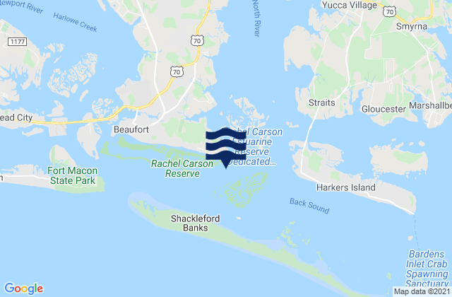 Karte der Gezeiten Carrot Island, United States