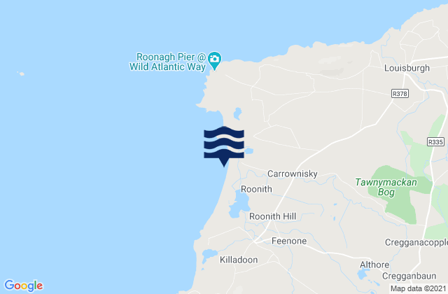 Karte der Gezeiten Carrownisky Beach, Ireland