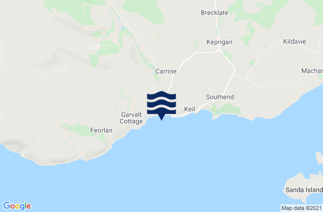 Karte der Gezeiten Carskey Bay, United Kingdom