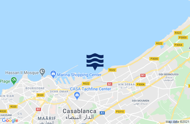 Karte der Gezeiten Casablanca, Morocco