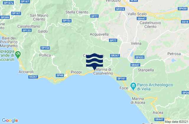 Karte der Gezeiten Casal Velino, Italy