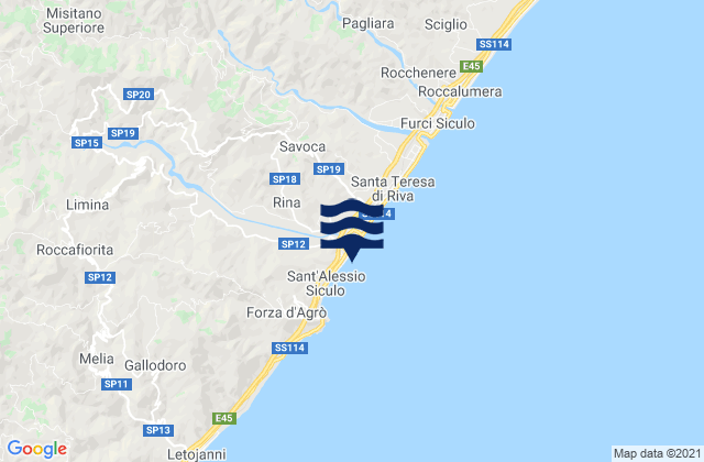 Karte der Gezeiten Casalvecchio Siculo, Italy
