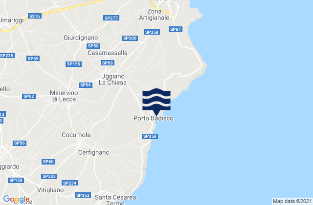 Karte der Gezeiten Casamassella, Italy