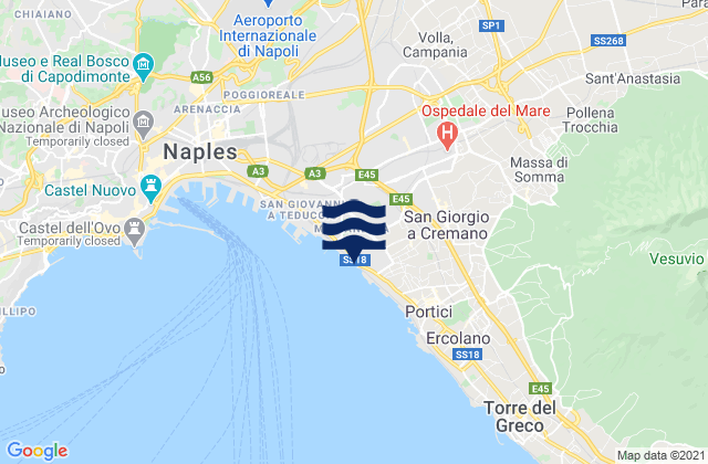 Karte der Gezeiten Casarea, Italy