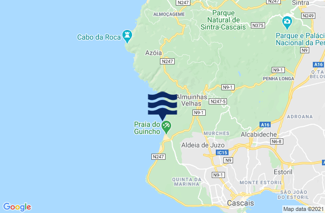 Karte der Gezeiten Cascais, Portugal