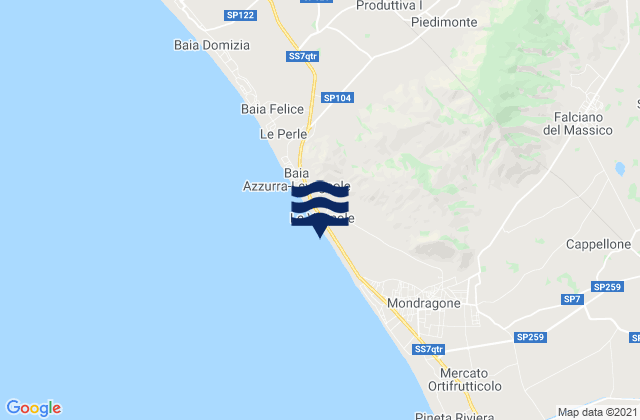 Karte der Gezeiten Cascano, Italy