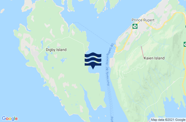 Karte der Gezeiten Casey Cove, Canada