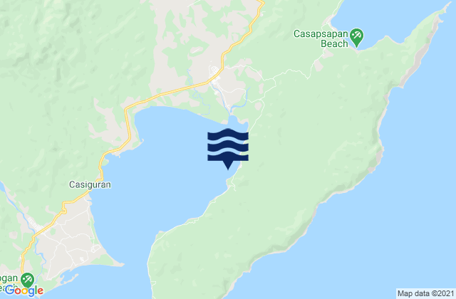 Karte der Gezeiten Casiguran Bay, Philippines