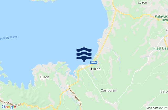 Karte der Gezeiten Casiguran, Philippines