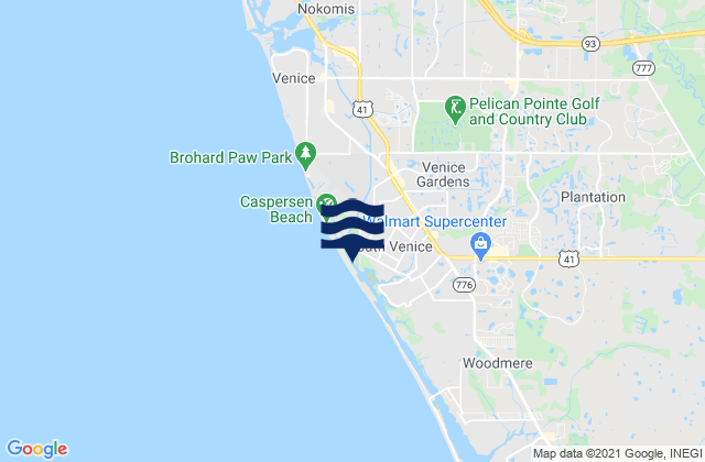 Karte der Gezeiten Caspersen Beach, United States
