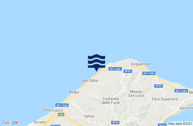 Karte der Gezeiten Castanea delle Furie, Italy