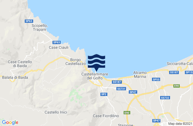 Karte der Gezeiten Castellammare del Golfo, Italy