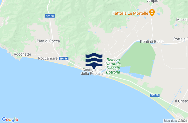Karte der Gezeiten Castiglione della Pescaia, Italy