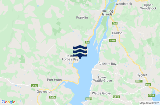 Karte der Gezeiten Castle Forbes Bay, Australia