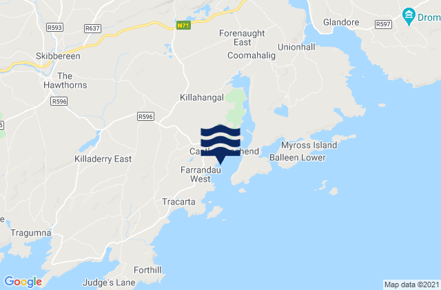 Karte der Gezeiten Castle Haven, Ireland